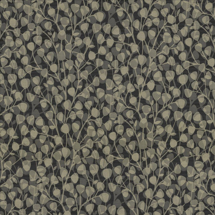 Leaf Overlay Carbon  by Kasmir Designer Fabric 5118 100% Polyester
 USA 39,000 Wyzenbeek Double Rubs Horizontal: 29 2/8 inches and Vertical: 32 2/8 inches 57  - Swanky Fabrics -