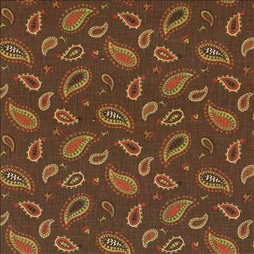 Ledoux Paisley Cayenne by Kasmir Designer Fabric 5079 100% Cotton USA 51,000 Wyzenbeek Double Rubs H: 27 4/8 inches, V: 18 inches 54 - Swanky Fabrics - Kasmir