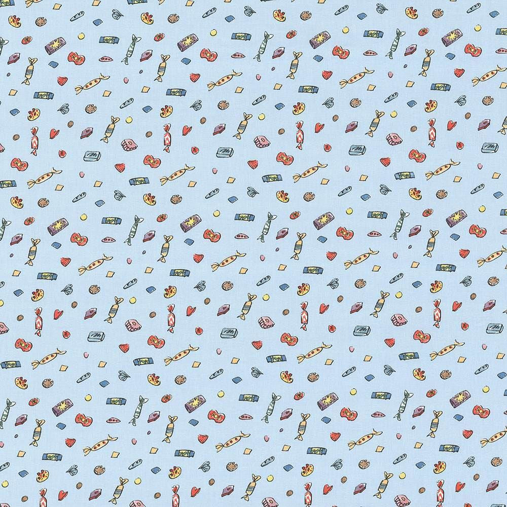 Lickswishy Sweet Blue Sky by Kasmir Designer Fabric See sample 100% Cotton
 TURKEY Not Tested </p><p>Repeat: Horizontal: 9 1/8 inches and Vertical: 12 5/8 inches 55 - Swanky Fabrics -