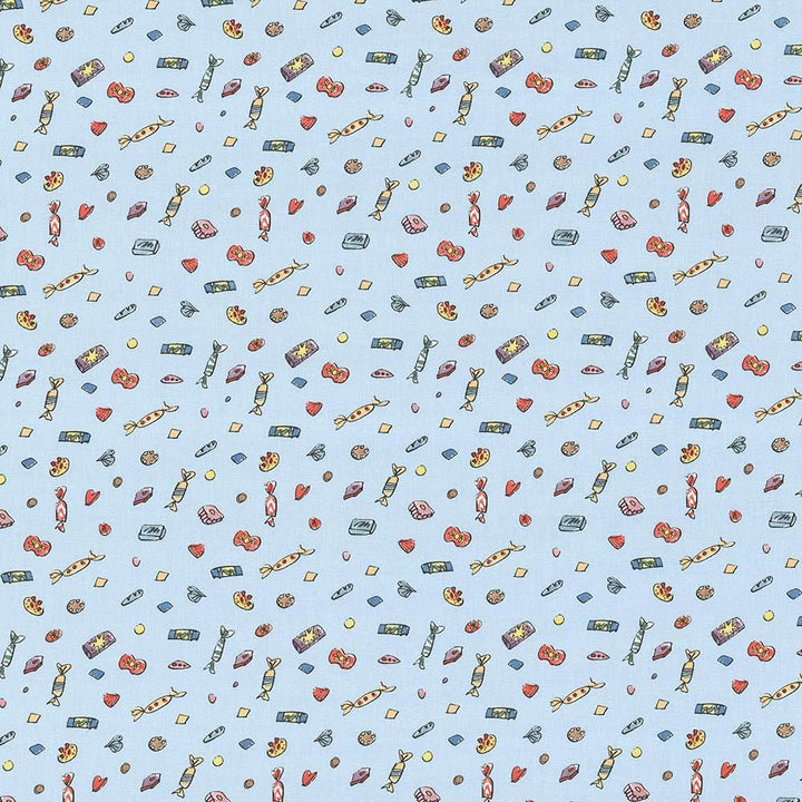 Lickswishy Sweet Blue Sky by Kasmir Designer Fabric See sample 100% Cotton
 TURKEY Not Tested </p><p>Repeat: Horizontal: 9 1/8 inches and Vertical: 12 5/8 inches 55 - Swanky Fabrics -