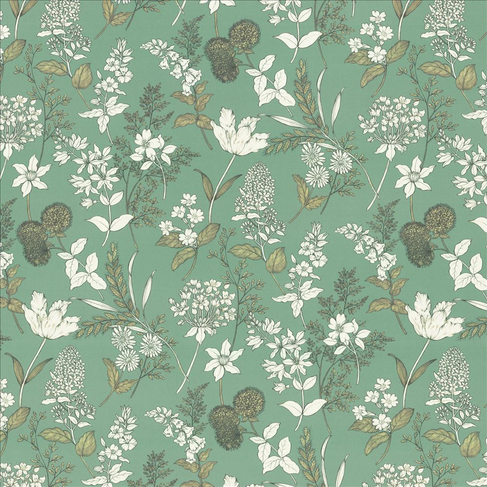 Lily Seafoam by Kasmir Designer Fabric 5154 100% Cotton SPAIN 35,000 Wyzenbeek Double Rubs Horizontal: 27 inches and Vertical: 27 inches 54 - Swanky Fabrics -