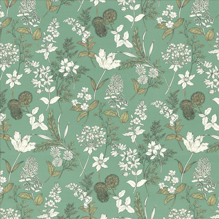 Lily Seafoam  by Kasmir Designer Fabric 5154 100% Cotton
 SPAIN 35,000 Wyzenbeek Double Rubs Horizontal: 27 inches and Vertical: 27 inches 54  - Swanky Fabrics -