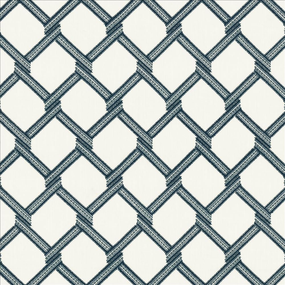 Link Navy by Kasmir Designer Fabric 5156 73% Polyester
27% Cotton
 INDIA </p><p>Repeat: Horizontal: 6 4/8 inches and Vertical: 9 2/8 inches 54 - Swanky Fabrics -