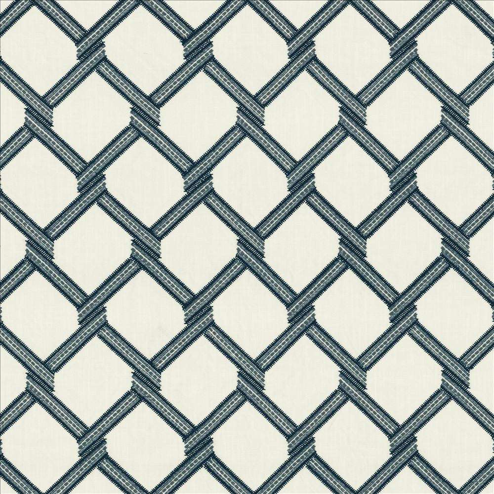 Link Navy  by Kasmir Designer Fabric 5156 73% Polyester
27% Cotton
 INDIA Not Tested Horizontal: 6 4/8 inches and Vertical: 9 2/8 inches 54  - Swanky Fabrics -