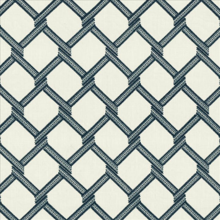 Link Navy  by Kasmir Designer Fabric 5156 73% Polyester
27% Cotton
 INDIA Not Tested Horizontal: 6 4/8 inches and Vertical: 9 2/8 inches 54  - Swanky Fabrics -