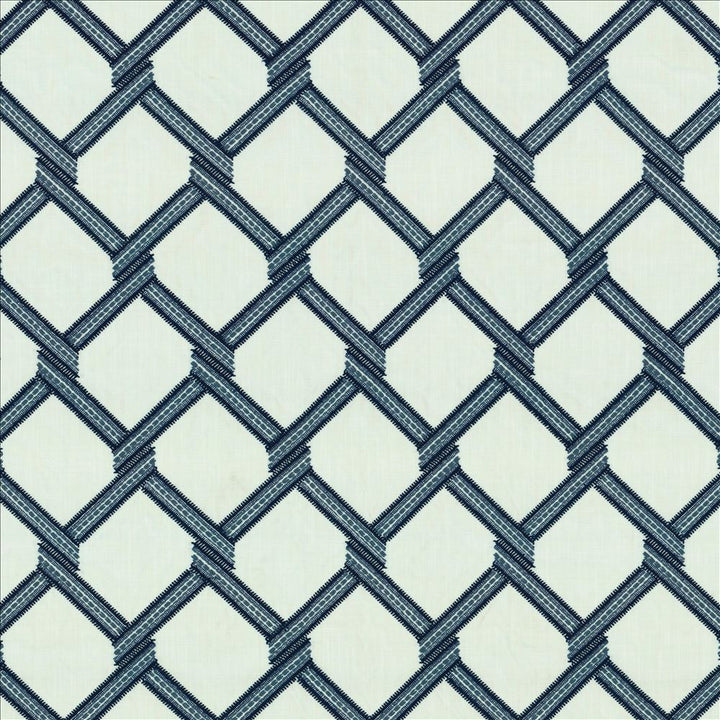 Link Navy by Kasmir Designer Fabric 5156 73% Polyester 27% Cotton INDIA Not Tested Horizontal: 6 4/8 inches and Vertical: 9 2/8 inches 54 - Swanky Fabrics -