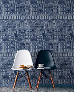 Mind the Gap Wallpaper Mind The Gap   LOUVRE Blue   (WP20021)