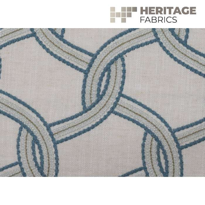 Lucerne Atlantic by Heritage Designer Fabric - 67% Cotton 33% Polyester India 21,000 Horizontal: 5.25" and Vertical: 6.25" 54" - Swanky Fabrics -