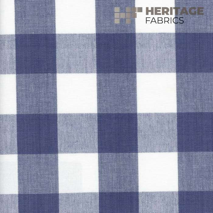 Lyme French Blue by Heritage Designer Fabric - 100% Cotton India 9,000 Horizontal: 3.25" and Vertical: 3.25" 54" - Swanky Fabrics -