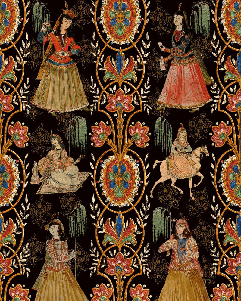 Maghrebian Folktale Wallpaper by Mind the Gap Designer Wallpaper TALES OF MAGHREB Textured Matte Made in Europe Paste the wall 1 roll x 20.47 x 9.8 yards - Swanky Fabrics -