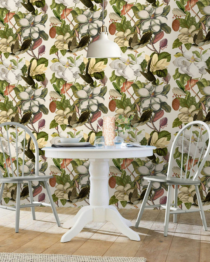 Magnolia Taupe Wallpaper by Mind the Gap Designer Wallpaper PREMIUM DESIGNER WALLPAPER COLLECTION Non-woven Made in Europe Paste the wall 3 rolls x 20.5 x 3.25 yards - Swanky Fabrics -