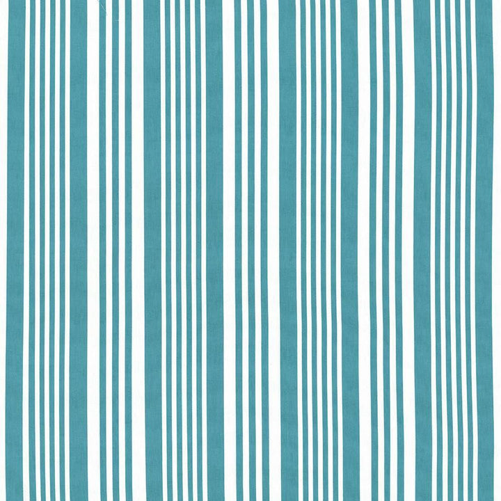 Mahina Stripe Turquoise by Kasmir Designer Fabric 5107 100% Cotton USA 51,000 Wyzenbeek Double Rubs Horizontal: 9 inches and Vertical: 0 Inches 53 - 54 - Swanky Fabrics -
