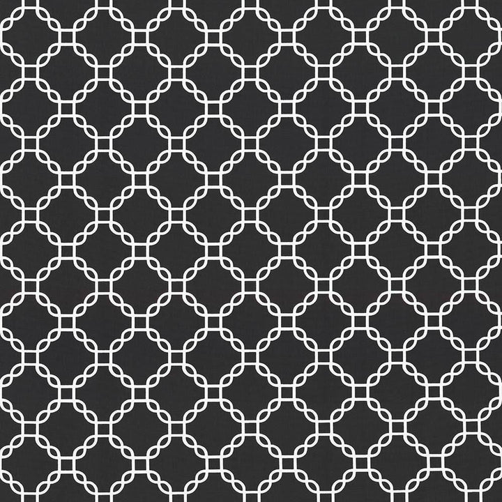Mahina Trellis Black by Kasmir Designer Fabric See sample 100% Cotton
 USA 51,000 Wyzenbeek Double Rubs </p><p>Repeat: Horizontal: 4 4/8 inches and Vertical: 4 4/8 inches 53 - Swanky Fabrics -