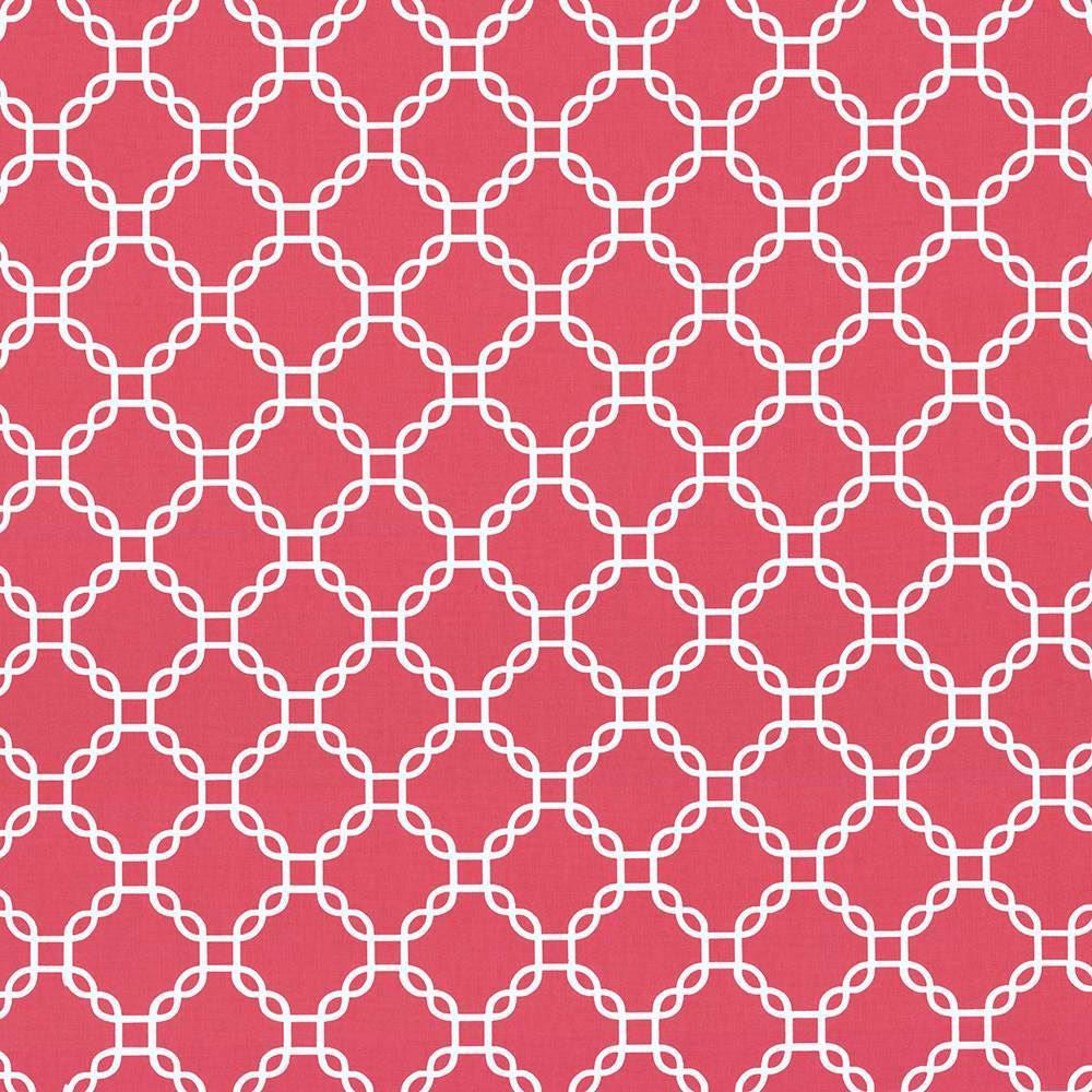 Mahina Trellis Hot Pink by Kasmir Designer Fabric 5106 100% Cotton USA 51,000 Wyzenbeek Double Rubs Horizontal: 4 4/8 inches and Vertical: 4 4/8 inches 53 - 54 - Swanky Fabrics -