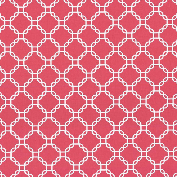 Mahina Trellis Hot Pink by Kasmir Designer Fabric 5106 100% Cotton USA 51,000 Wyzenbeek Double Rubs Horizontal: 4 4/8 inches and Vertical: 4 4/8 inches 53 - 54 - Swanky Fabrics -
