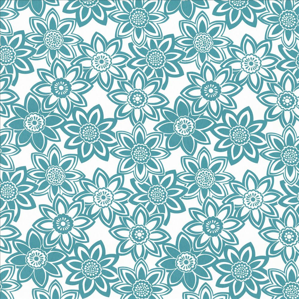 Mahina Turquoise by Kasmir Designer Fabric 5107 100% Cotton USA 51,000 Wyzenbeek Double Rubs Horizontal: 27 inches and Vertical: 24 6/8 inches 53 - 54 - Swanky Fabrics -