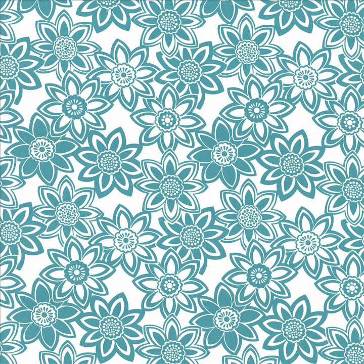 Mahina Turquoise by Kasmir Designer Fabric 5107 100% Cotton
 USA </p><p>Repeat: Horizontal: 27 inches and Vertical: 24 6/8 inches 53 - 54 - Swanky Fabrics -