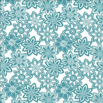 Mahina Turquoise by Kasmir Designer Fabric 5107 100% Cotton USA 51,000 Wyzenbeek Double Rubs H: 27 inches, V: 24 6/8 inches 53 - 54 - Swanky Fabrics - Kasmir