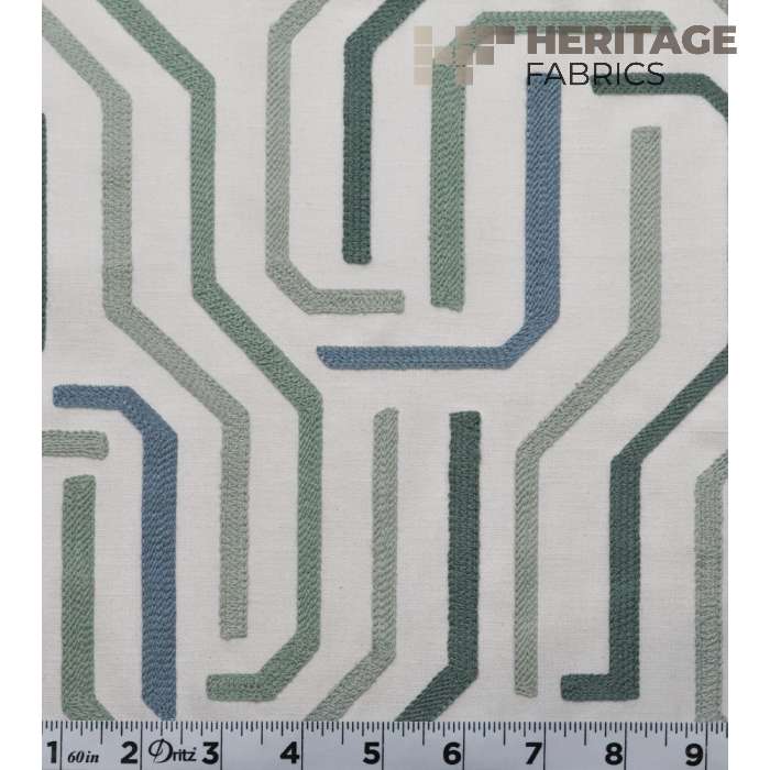 Maize Menthol by Heritage Fabric - 52% Polyester 48% Cotton India 12,000 Horizontal: 9" and Vertical: 9.25" 54" - Fabric Carolina -