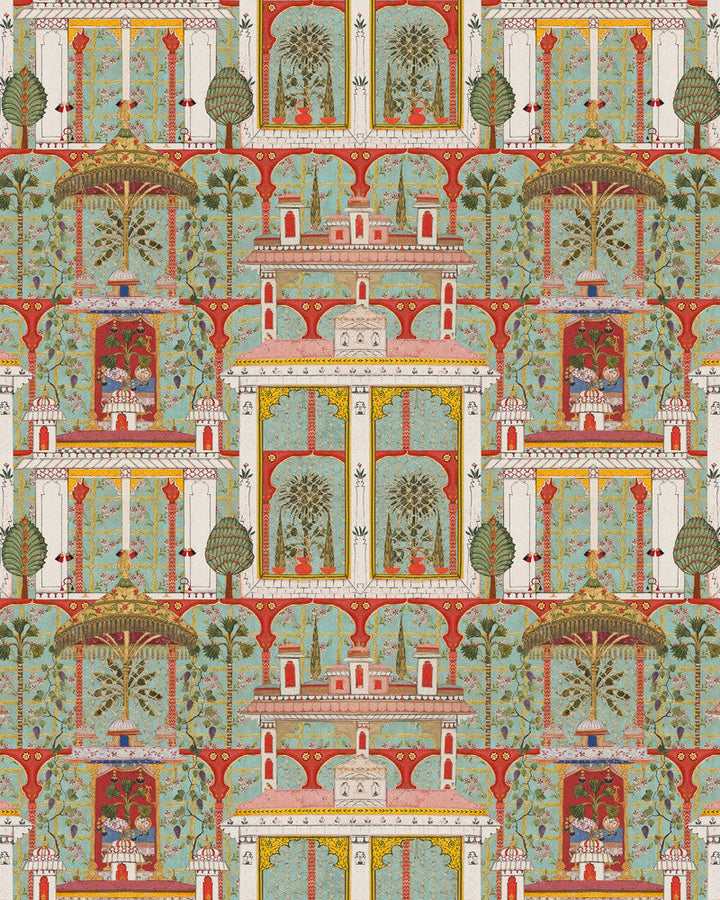 Majorelle Garden Agate Wallpaper by Mind the Gap Designer Wallpaper TALES OF MAGHREB Textured Matte Made in Europe Paste the wall 3 rolls x 20.5 x 3.25 yards - Swanky Fabrics -