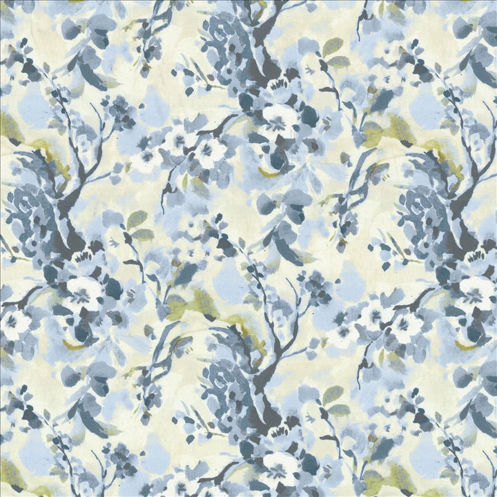 Manhattan Floral Sky Mist by Kasmir Designer Fabric 1472 100% Cotton
 SOUTH KOREA 9,000 Wyzenbeek Double Rubs </p><p>Repeat: Horizontal: 27 2/8 inches and Vertical: 24 2/8 inches 54 - Swanky Fabrics -