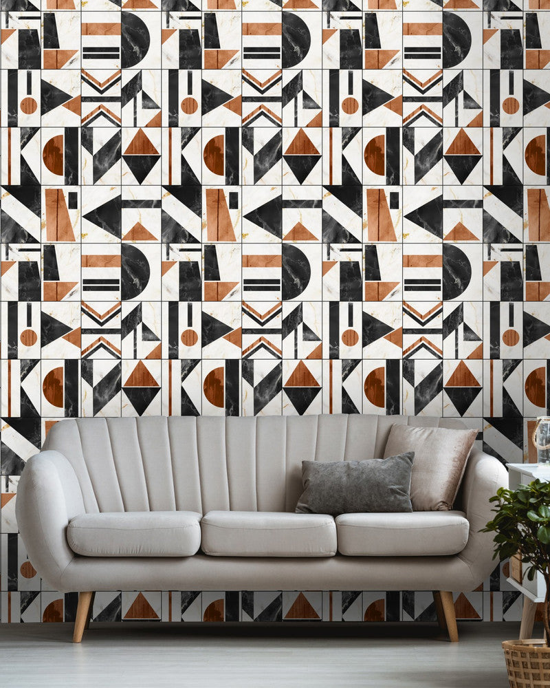 Soho Copper Wallpaper by Mind the Gap Designer Wallpaper THE WALLPAPER COLLECTABLES Satin Matte Made in Europe Paste the wall 3 rolls x 20.5 x 3.25 yards - Swanky Fabrics -