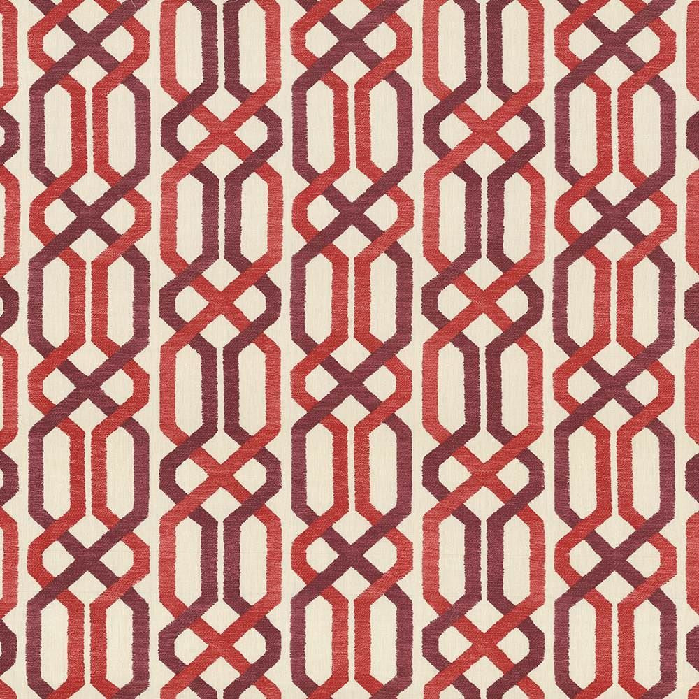 Maze Fret Sorbet by Kasmir Designer Fabric 5064 100% Cotton USA 15,000 Wyzenbeek Double Rubs Horizontal: 13 4/8 inches and Vertical: 9 inches 54 - Swanky Fabrics -