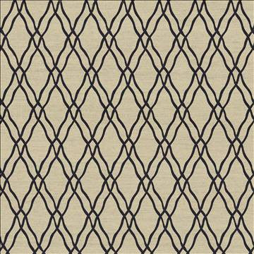 Meander Trellis Black by Kasmir Designer Fabric 5067 100% Polyester CHINA 15,000 Wyzenbeek Double Rubs H: 3 4/8 inches, V: 7 6/8 inches 56 - 57 - Swanky Fabrics - Kasmir