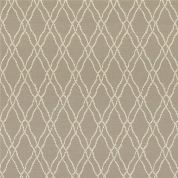 Meander Trellis Flax by Kasmir Designer Fabric 5066 100% Polyester CHINA 15,000 Wyzenbeek Double Rubs Horizontal: 3 4/8 inches and Vertical: 7 6/8 inches 56 - 57 - Swanky Fabrics -