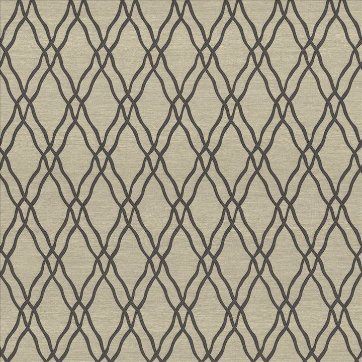 Meander Trellis Slate by Kasmir Designer Fabric 5067 100% Polyester CHINA 15,000 Wyzenbeek Double Rubs Horizontal: 3 4/8 inches and Vertical: 7 6/8 inches 56 - 57 - Swanky Fabrics -