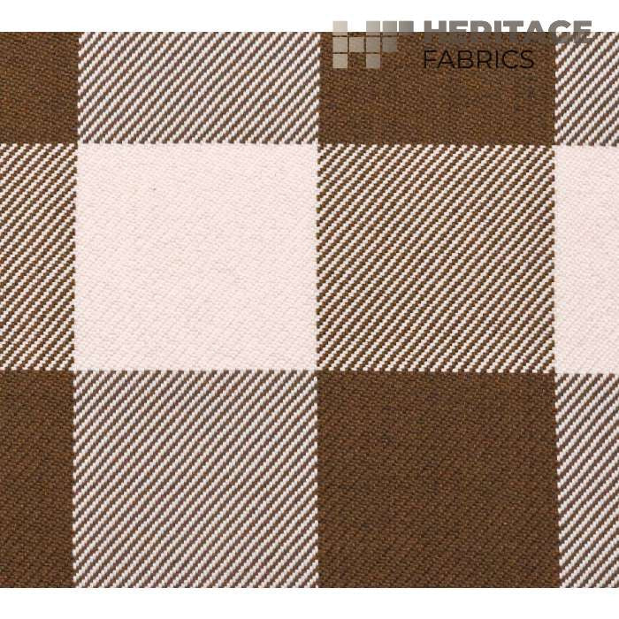 Metro Check Chocolate by Heritage Designer Fabric - 100% Cotton India 30,000 Horizontal: 6.75" and Vertical: 6.75" 54" - Swanky Fabrics -