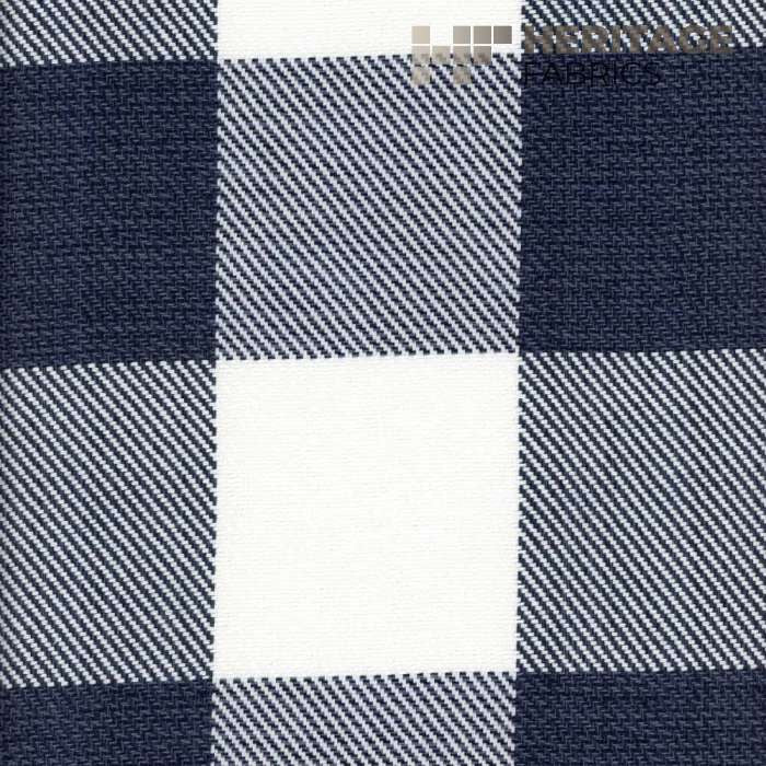 Metro Check Indigo by Heritage Designer Fabric - 100% Cotton India 30,000 Horizontal: 6.75" and Vertical: 6.75" 54" - Swanky Fabrics -