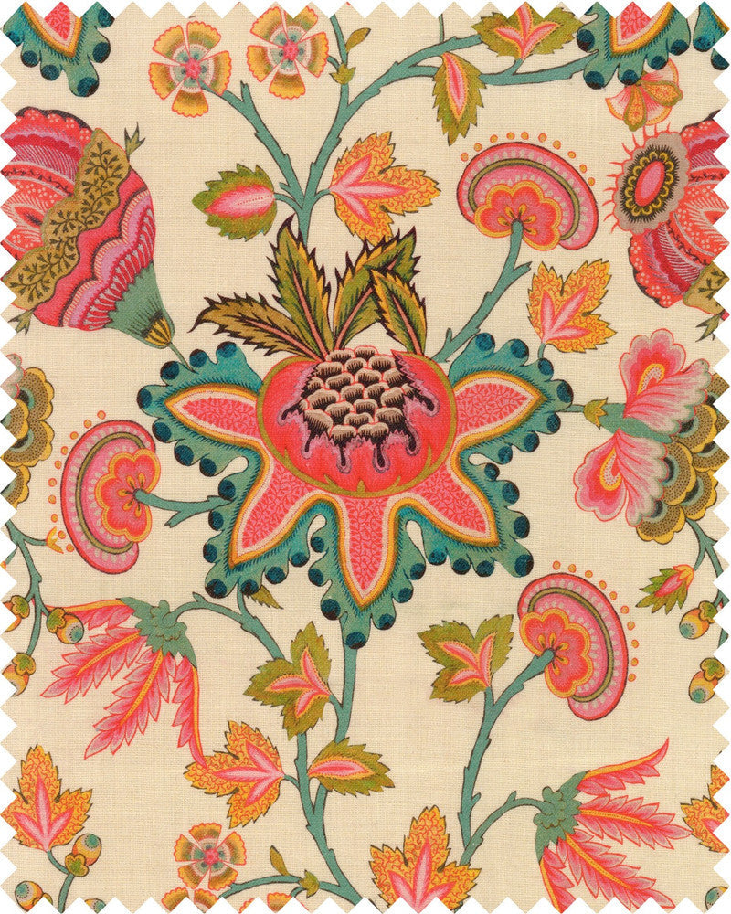 Midsummer Floral Linen by Mind the Gap Designer Fabric WOODSTOCK '69 LIFESTYLE COLLECTION 100% Linen, printed and stonewashed Made in United Kingdom W 34.5cm x L 66cm / W 13.5in x L 25.9in 55.1in - Swanky Fabrics -