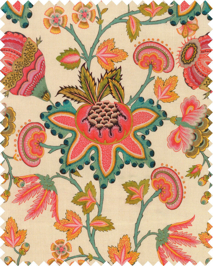 Midsummer Floral Linen by Mind the Gap Designer Fabric WOODSTOCK '69 LIFESTYLE COLLECTION 100% Linen, printed and stonewashed Made in United Kingdom W 34.5cm x L 66cm / W 13.5in x L 25.9in 55.1in - Swanky Fabrics -