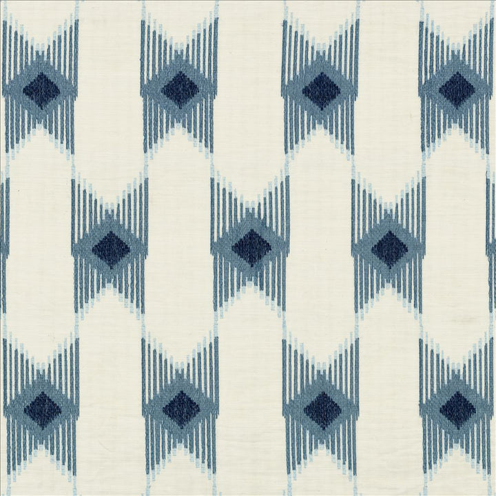 Minnetonka Blue  by Kasmir Designer Fabric 1463 80% Cotton
20% Rayon
 INDIA 50,000 Wyzenbeek Double Rubs Horizontal: 6 5/8 inches and Vertical: 15 2/8 inches 54  - Swanky Fabrics -