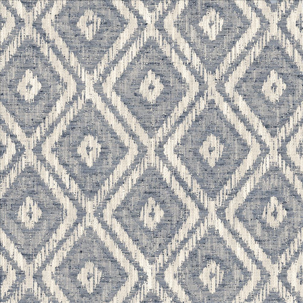 Modern Diamond Indigo by Kasmir Designer Fabric 1472 100% Polyester
 INDIA 30,000 Wyzenbeek Double Rubs </p><p>Repeat: Horizontal: 6 6/8 inches and Vertical: 14 inches 54 - Swanky Fabrics -