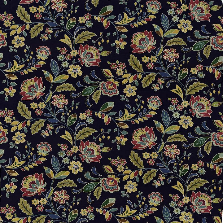Mon Ami Midnight by Kasmir Designer Fabric 5065 100% Cotton PAKISTAN 15,000 Wyzenbeek Double Rubs Horizontal: 54.00 inches and Vertical: 25 2/8 inches 54 - 55 - Swanky Fabrics -