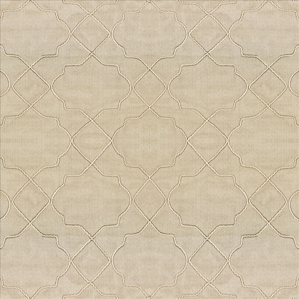 Moroccan Trellis Natural by Kasmir Designer Fabric 5111 100% Polyester
 CHINA Not Tested </p><p>Repeat: Horizontal: 7 4/8 inches and Vertical: 8 inches 57 - Swanky Fabrics -