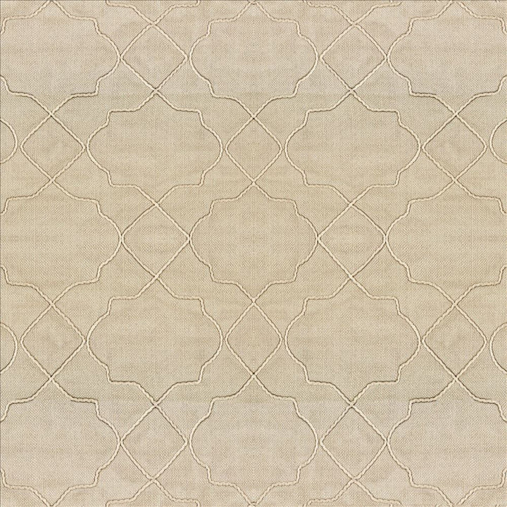 Moroccan Trellis Natural by Kasmir Designer Fabric 5111 100% Polyester
 CHINA Not Tested </p><p>Repeat: Horizontal: 7 4/8 inches and Vertical: 8 inches 57 - Swanky Fabrics -