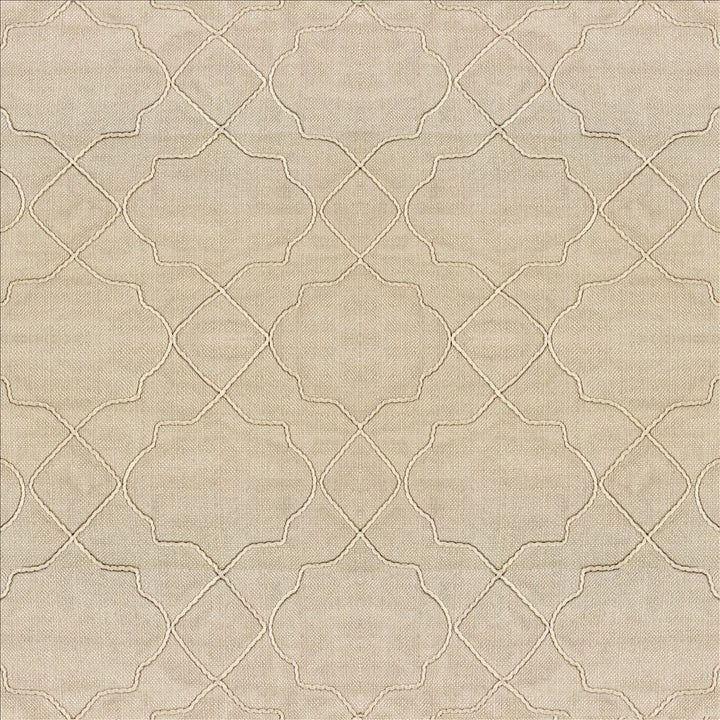 Moroccan Trellis Natural by Kasmir Designer Fabric 5111 100% Polyester CHINA Not Tested Horizontal: 7 4/8 inches and Vertical: 8 inches 57 - 59 - Swanky Fabrics -