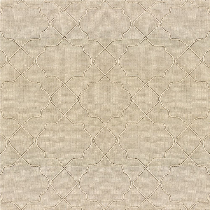 Moroccan Trellis Natural by Kasmir Designer Fabric 5111 100% Polyester
 CHINA </p><p>Repeat: Horizontal: 7 4/8 inches and Vertical: 8 inches 57 - 59 - Swanky Fabrics -