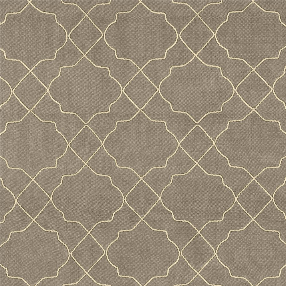 Moroccan Trellis Silver Cloud by Kasmir Designer Fabric 5111 100% Polyester
 CHINA Not Tested </p><p>Repeat: Horizontal: 7 4/8 inches and Vertical: 8 inches 57 - Swanky Fabrics -