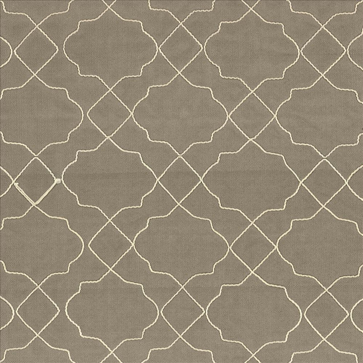 Moroccan Trellis Silver Cloud  by Kasmir Designer Fabric 5111 100% Polyester
 CHINA Not Tested Horizontal: 7 4/8 inches and Vertical: 8 inches 57  - Swanky Fabrics -