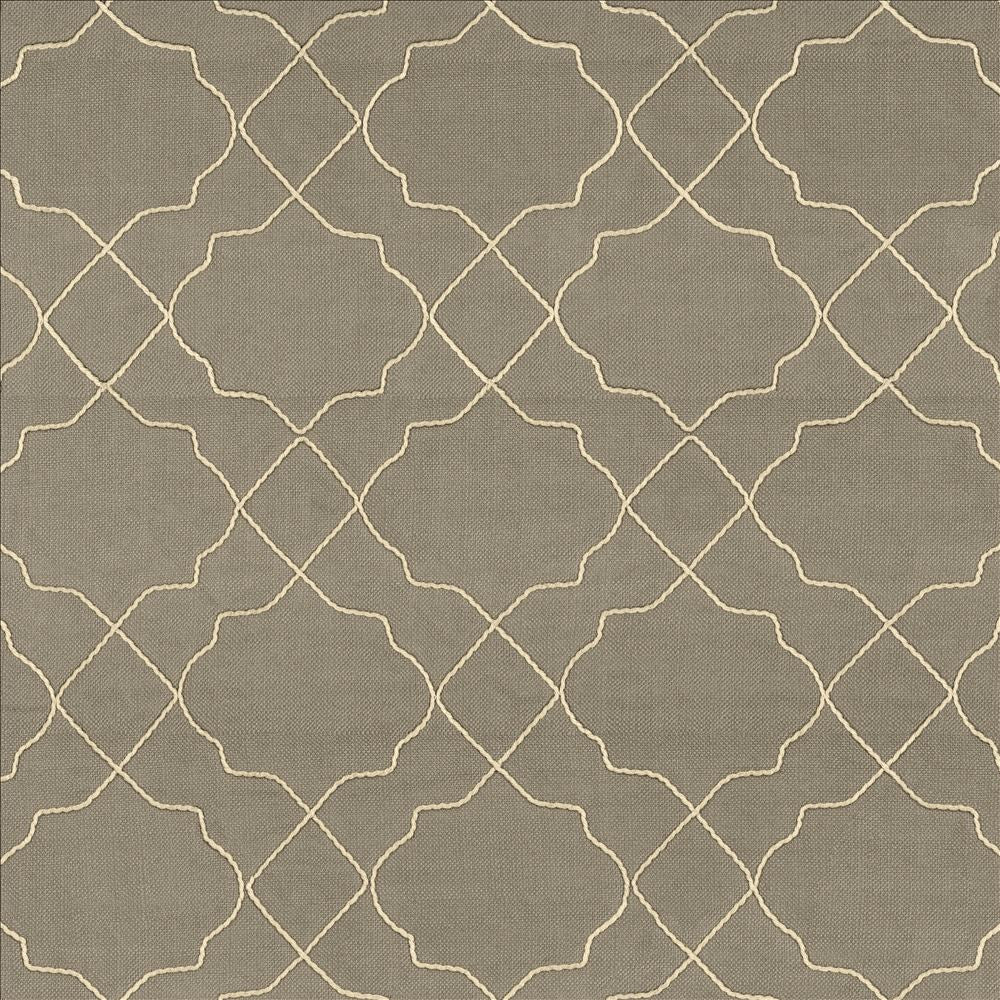 Moroccan Trellis Silver Cloud by Kasmir Designer Fabric 5111 100% Polyester
 CHINA </p><p>Repeat: Horizontal: 7 4/8 inches and Vertical: 8 inches 57 - 59 - Swanky Fabrics -