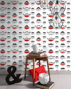 Mind the Gap Wallpaper Mind The Gap   MOUSTACHE AND LIPS Premium   (WP20084)