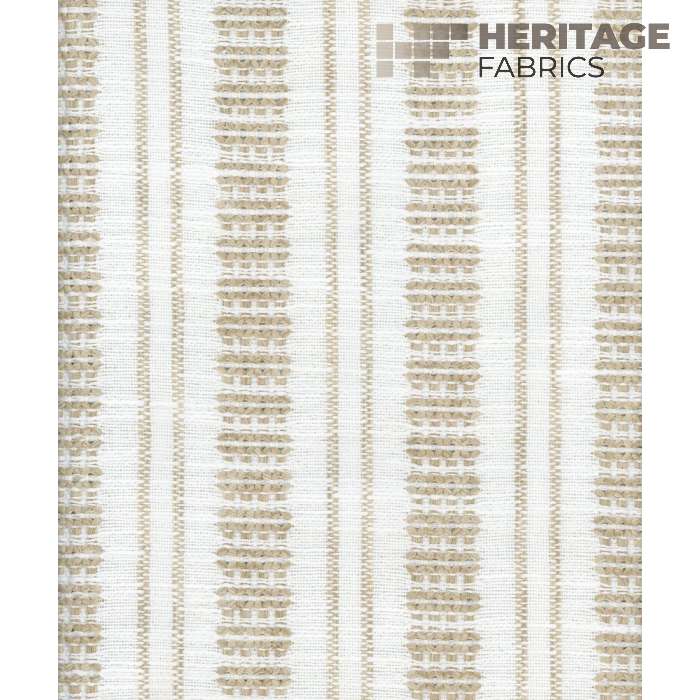 Mykonos Alabaster by Heritage Fabric - 100% Polyester India Horizontal: 3 and Vertical: 0.5 54" - Fabric Carolina -