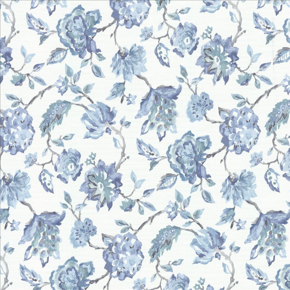 Nagari Delphinium  by Kasmir Designer Fabric 1477 97% Cotton 3% Linen  PAKISTAN  </p><p>Repeat: Horizontal: 28 4/8 inches and Vertical: 26 2/8 inches 54  - Swanky Fabrics -