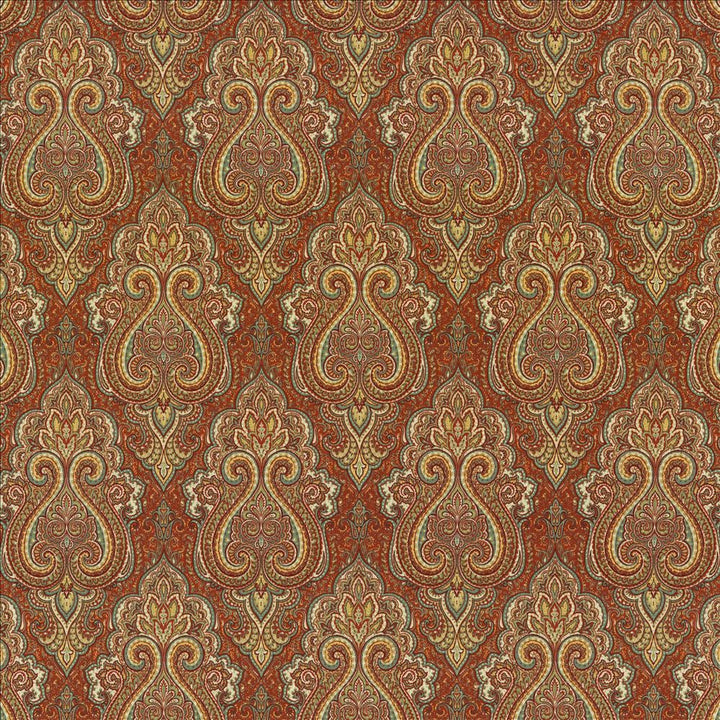 Nagina Cayenne by Kasmir Designer Fabric 5121 100% Cotton UAE 30,000 Wyzenbeek Double Rubs Horizontal: 9 inches and Vertical: 17 4/8 inches 54 - 55 - Swanky Fabrics -