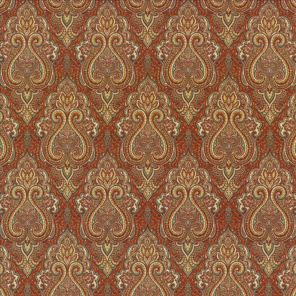 Nagina Cayenne  by Kasmir Designer Fabric 5121 100% Cotton
 UAE 30,000 Wyzenbeek Double Rubs Horizontal: 9 inches and Vertical: 17 4/8 inches 54  - Swanky Fabrics -