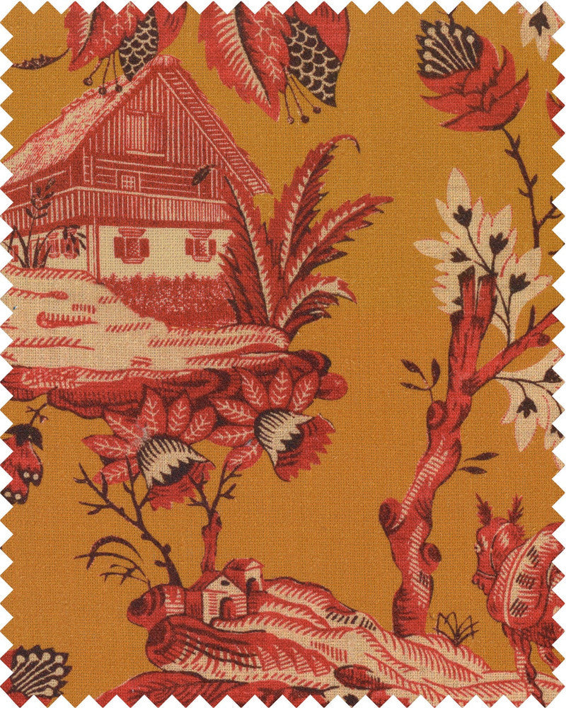 Mind The Gap Fabric NAMLOS Linen (FB00101) | FB00101 | TYROL APRES-SKI HOME COLLECTION | Ochre, Orange, Red, Taupe | Fabric Carolina | https://www.fabriccarolina.com/